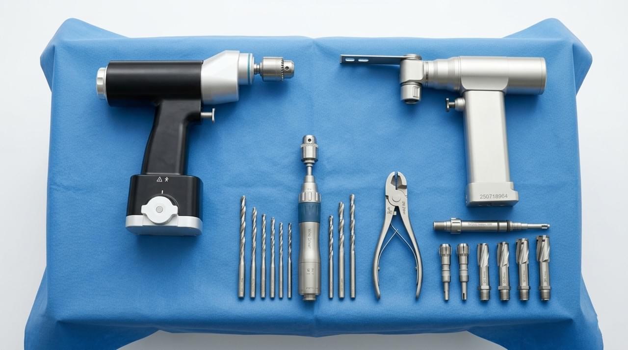 Orthopedic power tool set including surgical bone drill oscillating saw and reamer by Vsun Medical