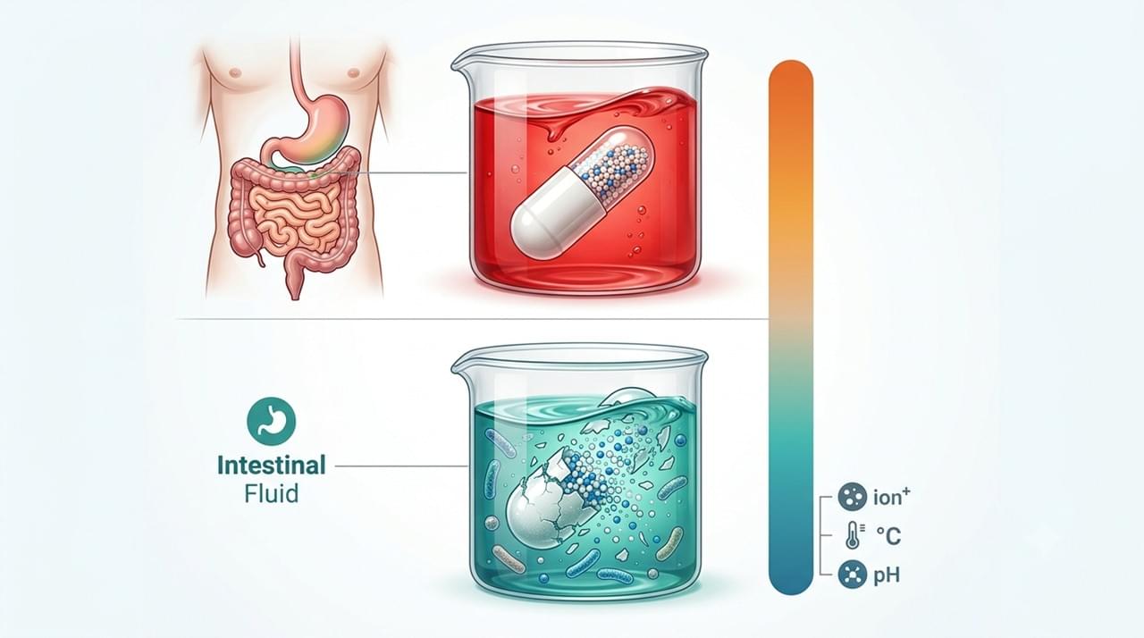 Enteric capsule protecting probiotic bacteria through gastric acid with targeted release in the intestine