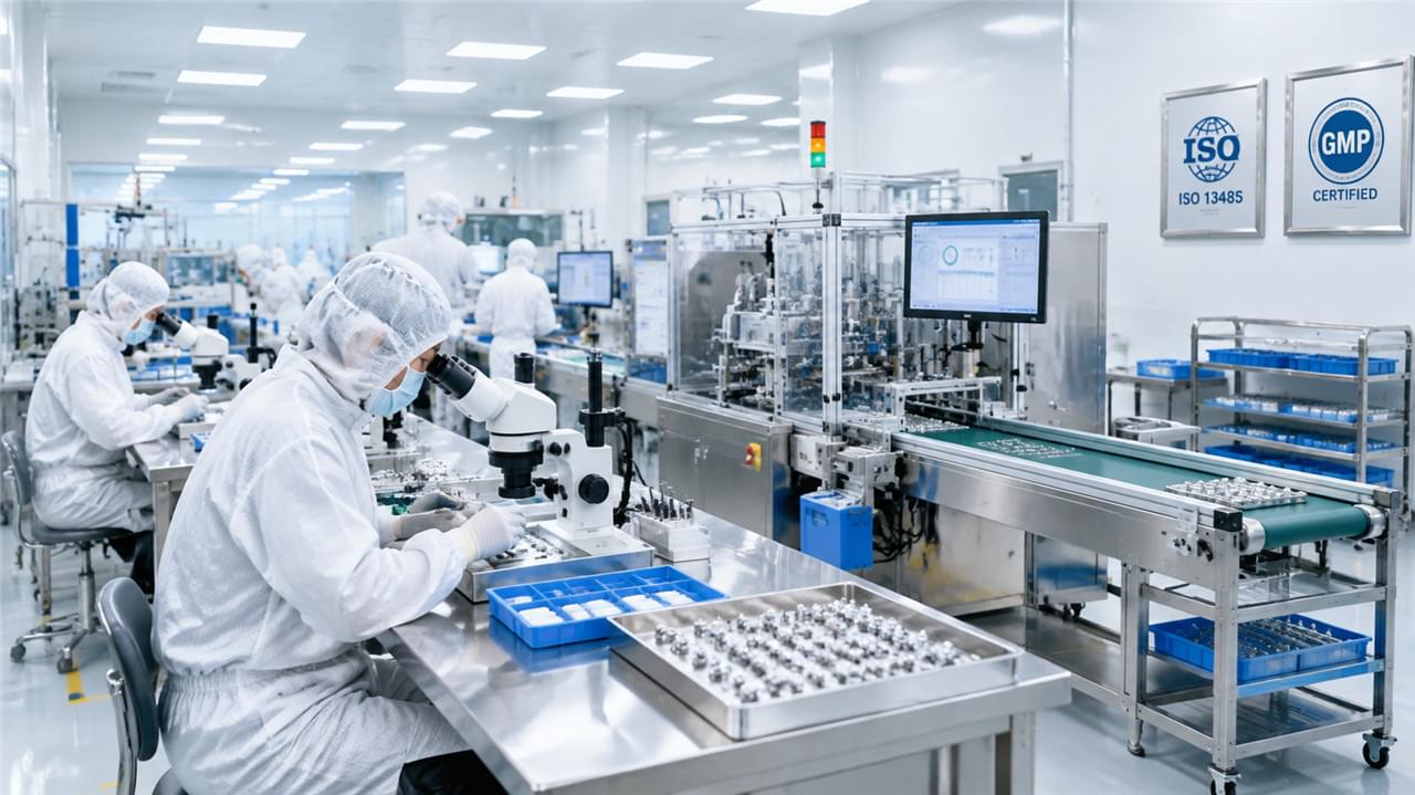 See how medical manufacturing quality standards work — GMP principles, ISO 13485 certification and the QC practices buyers should verify.